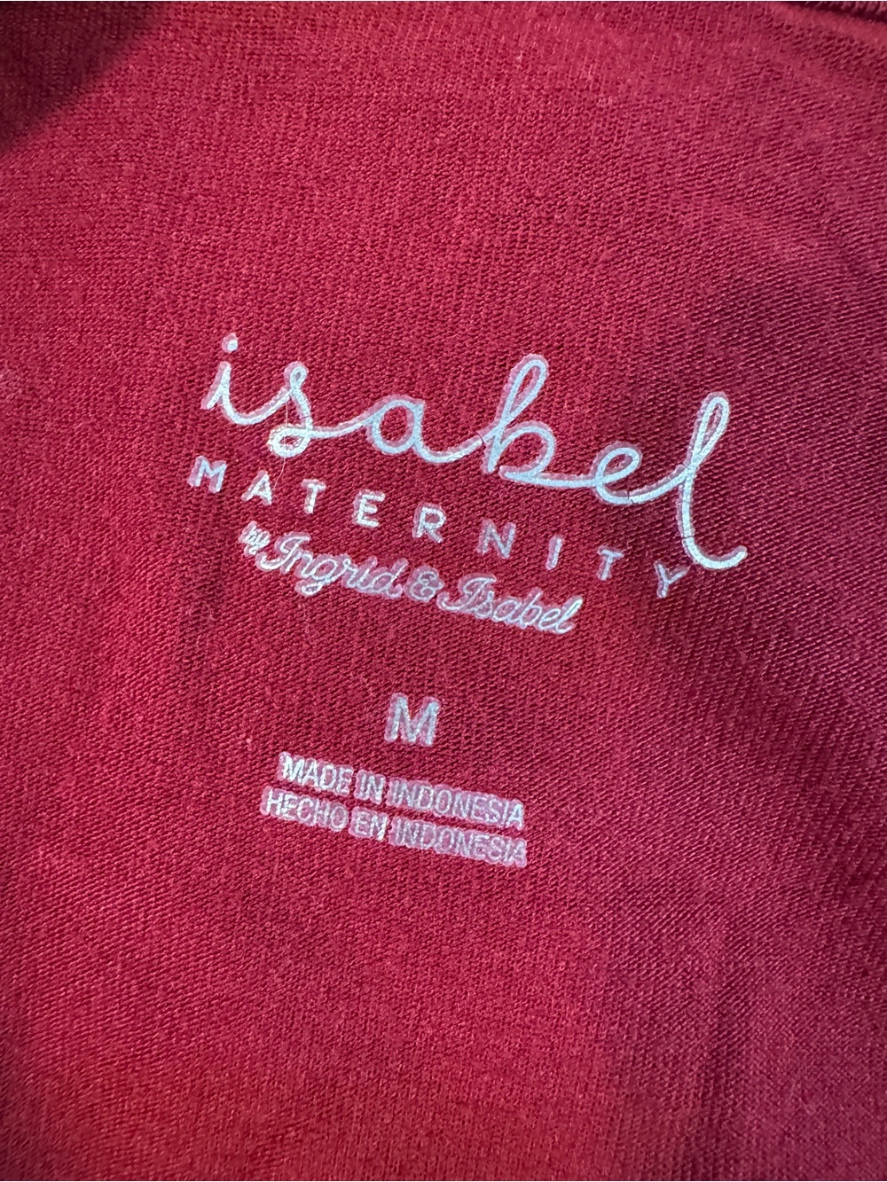 Isabel Maternity Ingrid & Isabel Faux Wrap Maxi Dress Burgundy White Medium NWOT - Picture 7 of 7